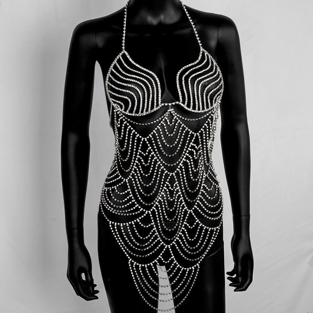 Sparkling Aura Rhinestone Body Chain