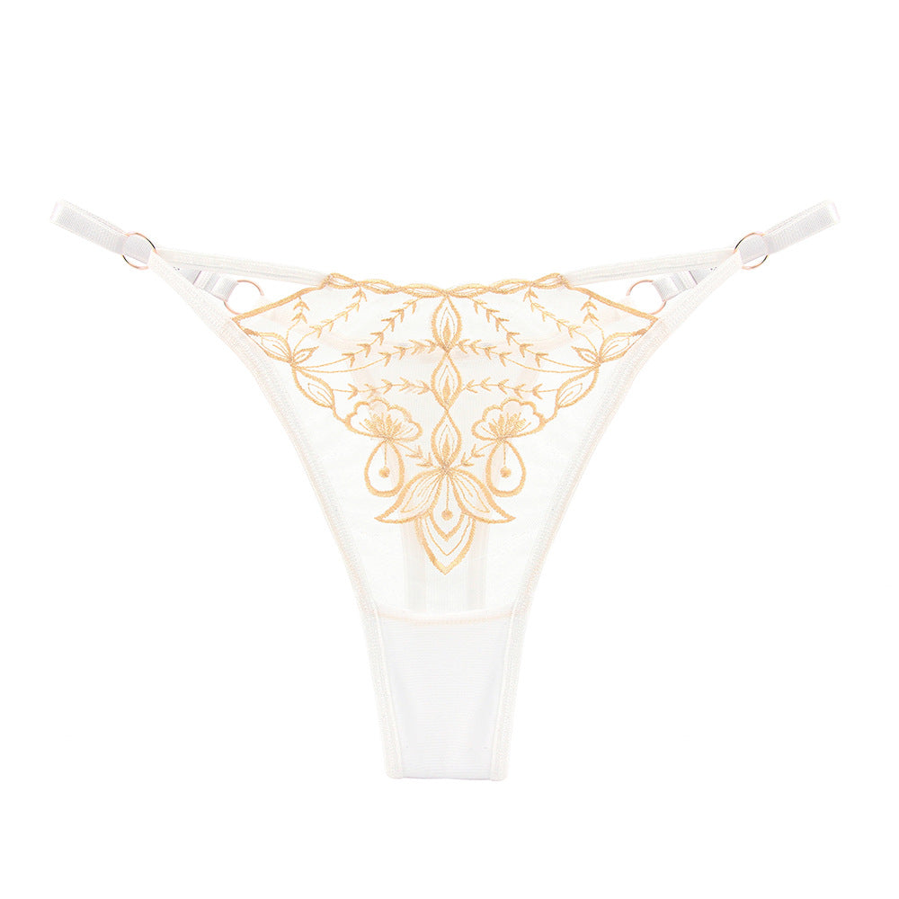 Embroidered Sheer Beauty Thong Panty