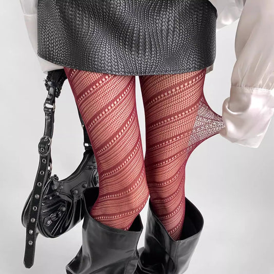 Diagonal Whisper Patterned Tights mooods