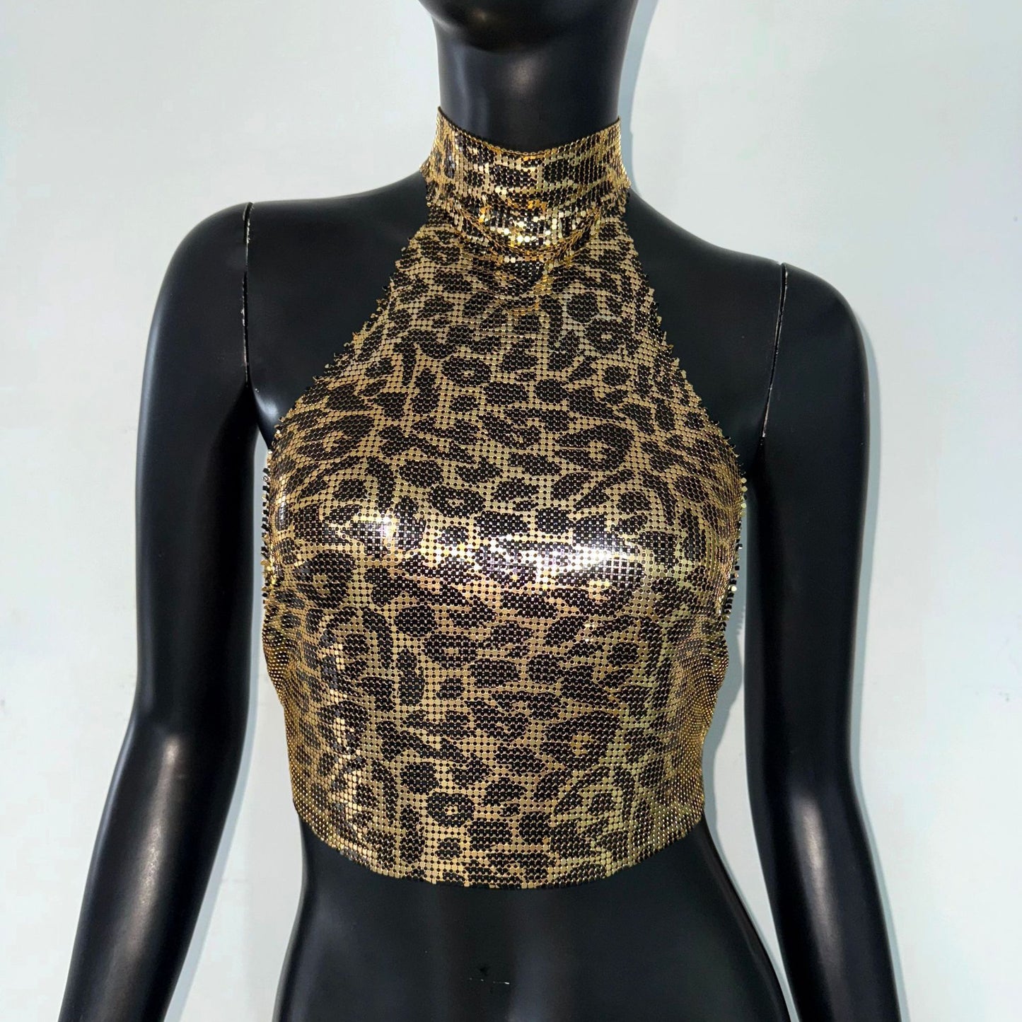 Feline Radiance Metallic Halter Top mooods