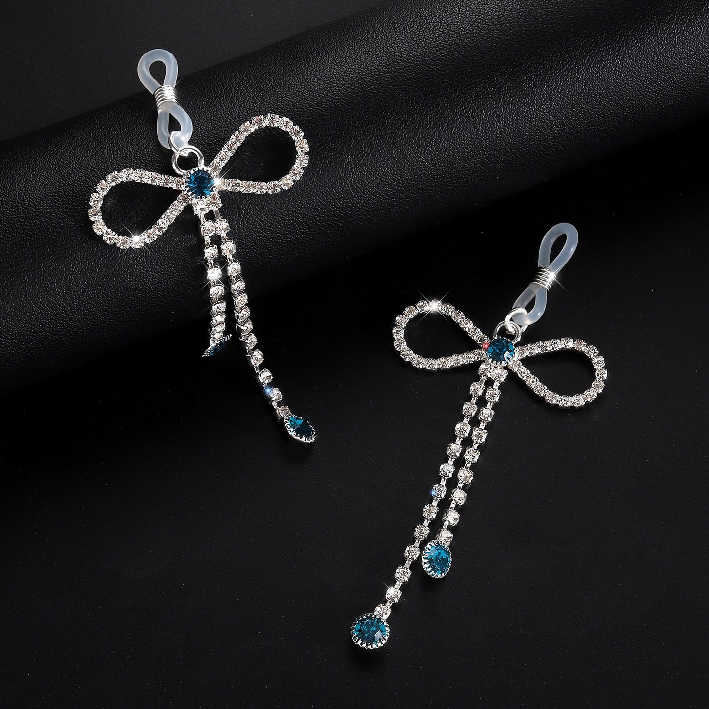 Crystal Bow Nipple Jewelry Clips with Gem Drops