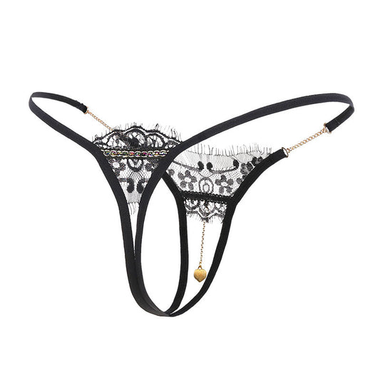 Heart Charm Crotchless Lace Thong mooods