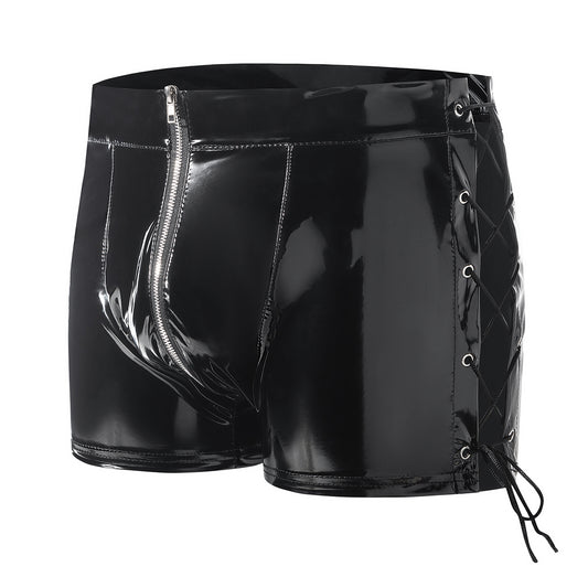 Gloss Vinyl Lace-Up Men’s Shorts mooods