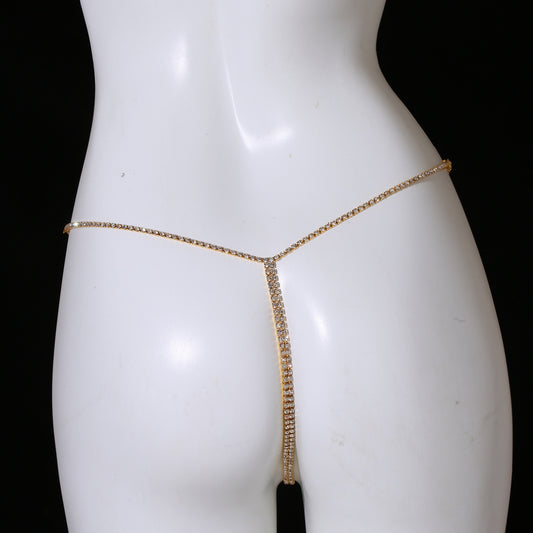 Golden Spark Rhinestone Thong mooods
