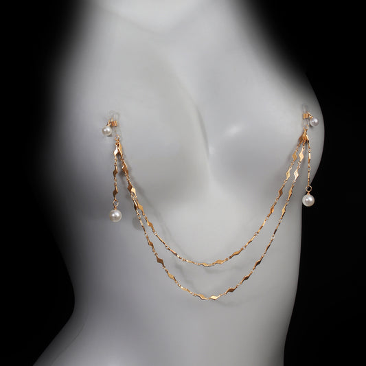 Golden Pearl Embrace Nipple Chain Jewelry