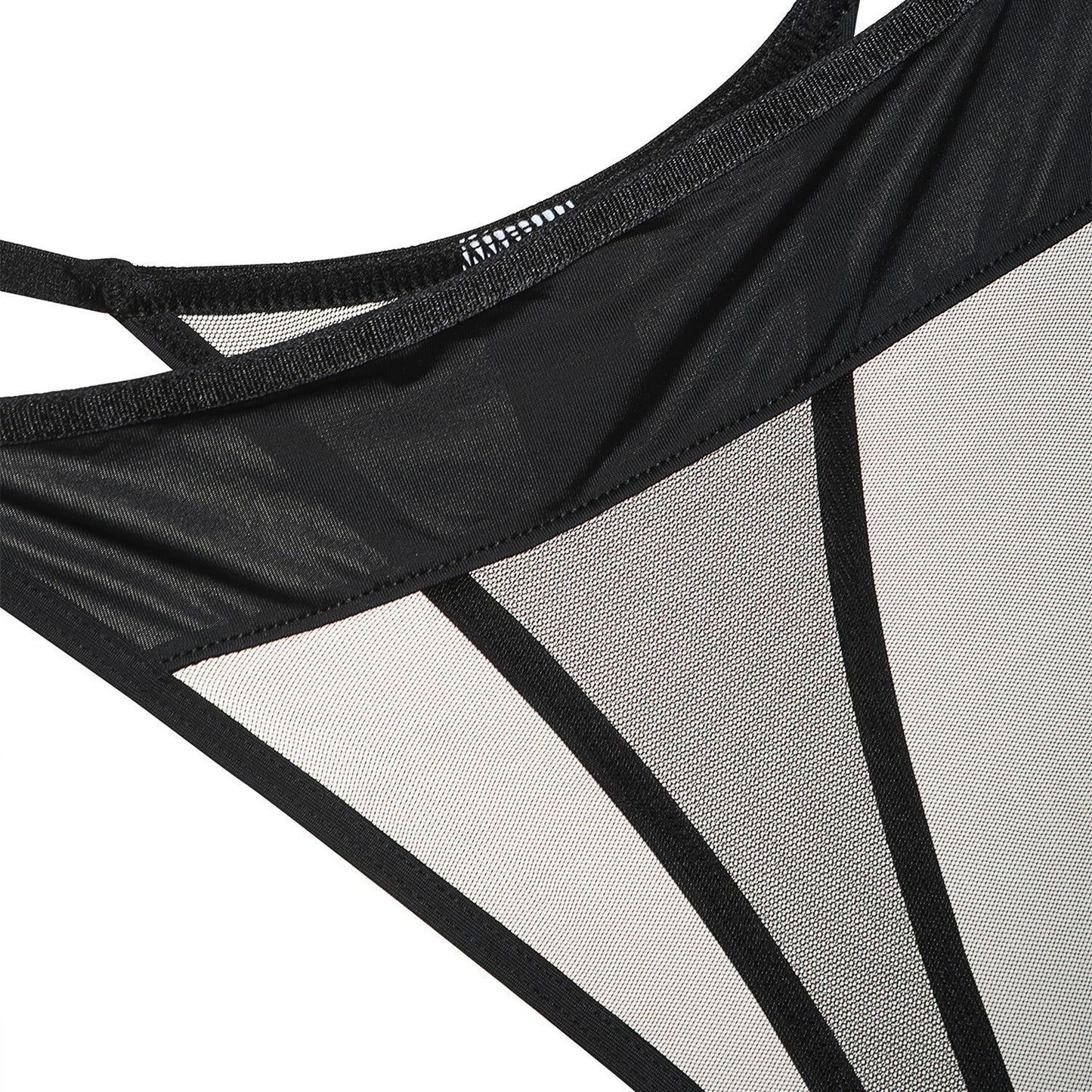 Aurum String – Sheer Mesh Thong with Gold Accent Straps mooods