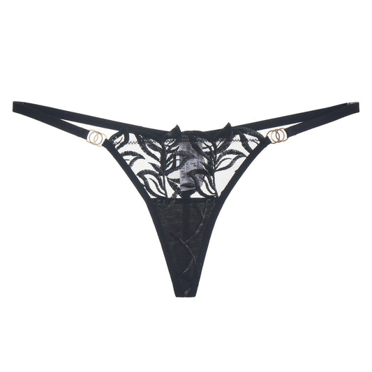 See-Through Thong – Sheer Embroidered Lace Panty