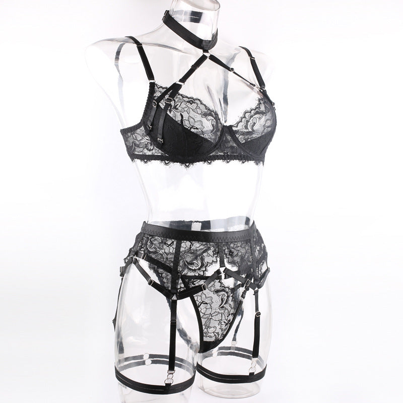 Noir Elegance Raschel Lace Lingerie Set