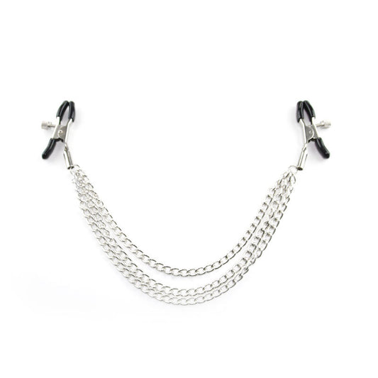 Classic Nipple Clamps with Chain silver