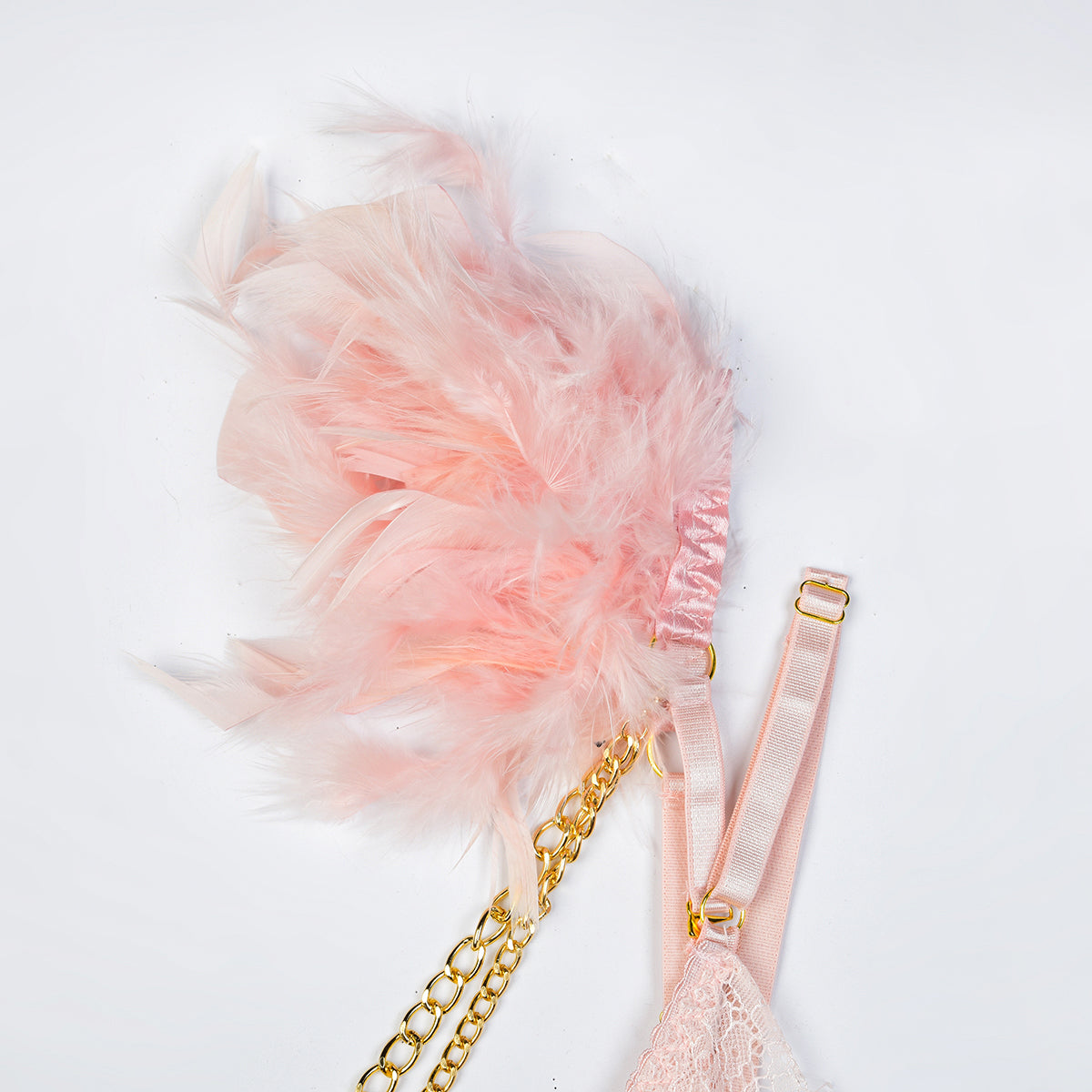 Feathered Elegance Luxurious Lace Lingerie Set