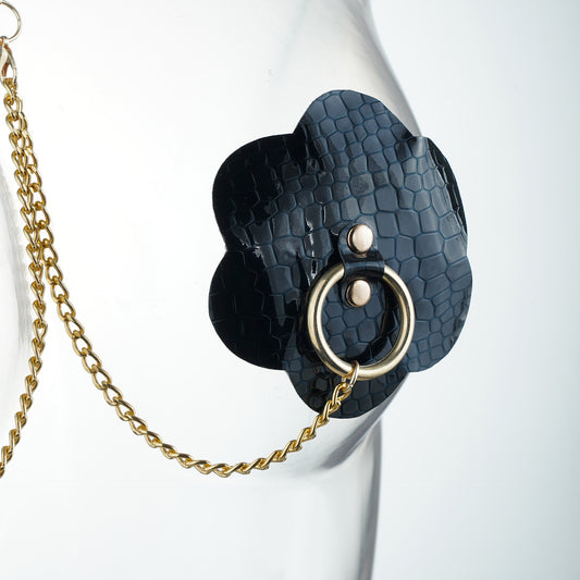Gilded Allure Nipple Pasties & Gold Chain Collar