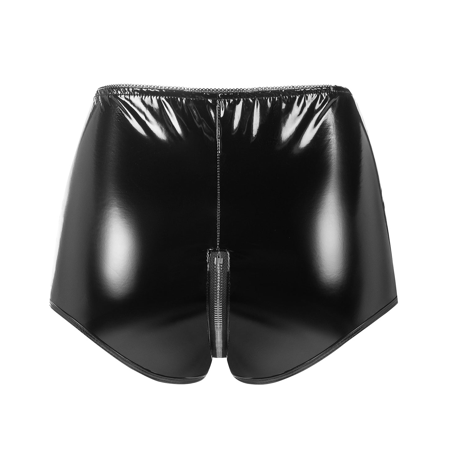 Glossy Rebel Patent Leather Zip Shorts back