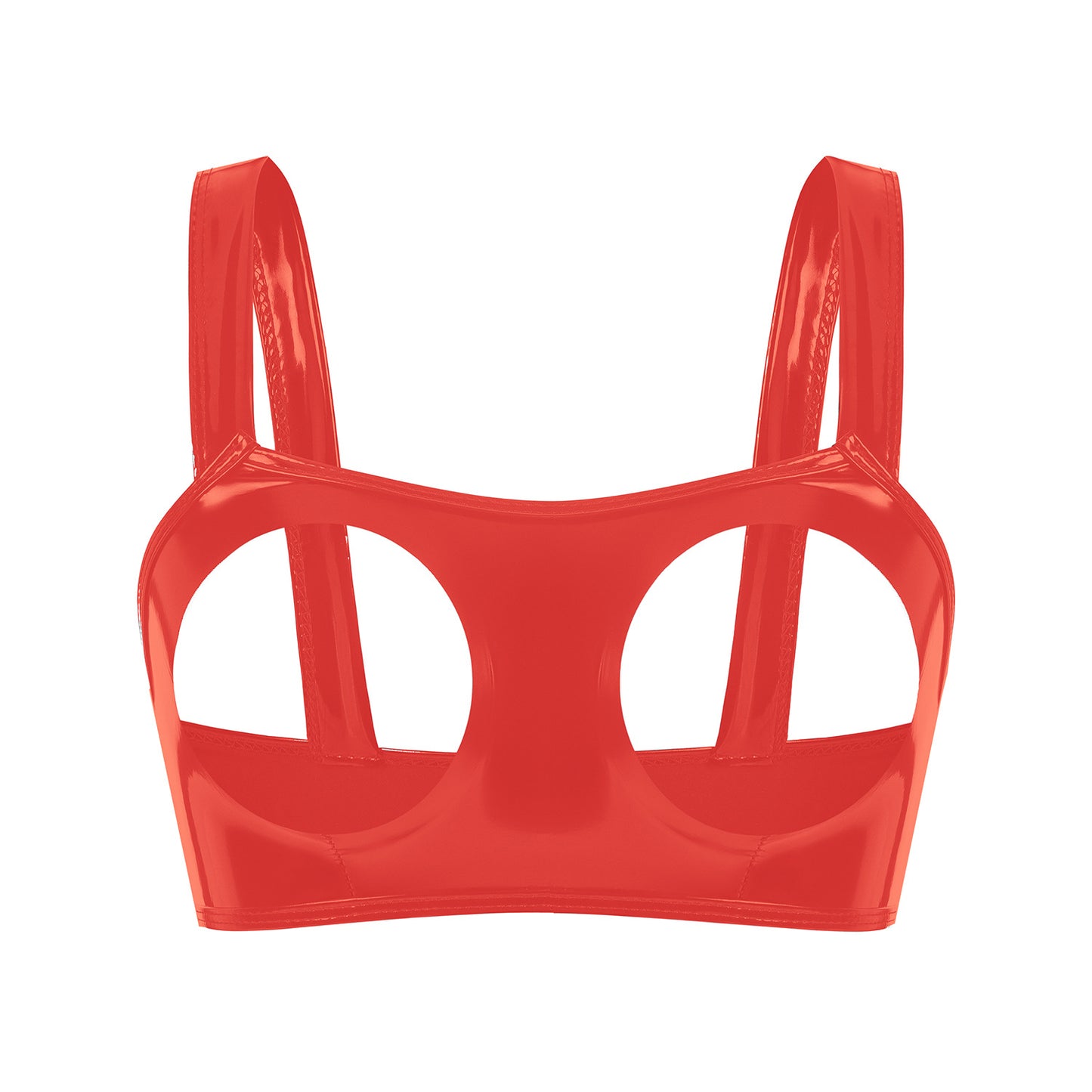 High-Gloss Cutout Temptation Patent Leather Bra