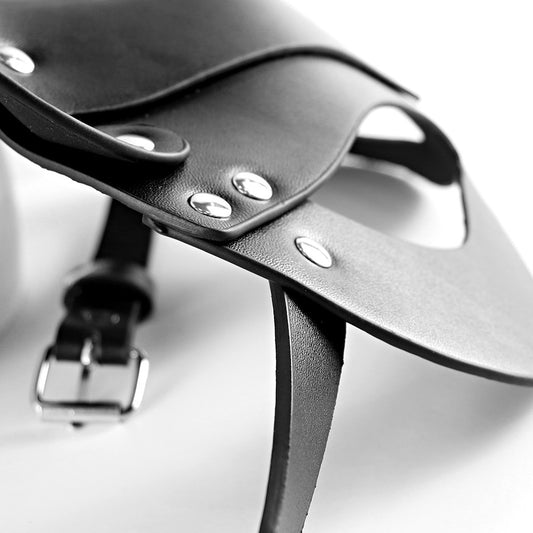 Leather Fox Ears and Eyes Mask close up