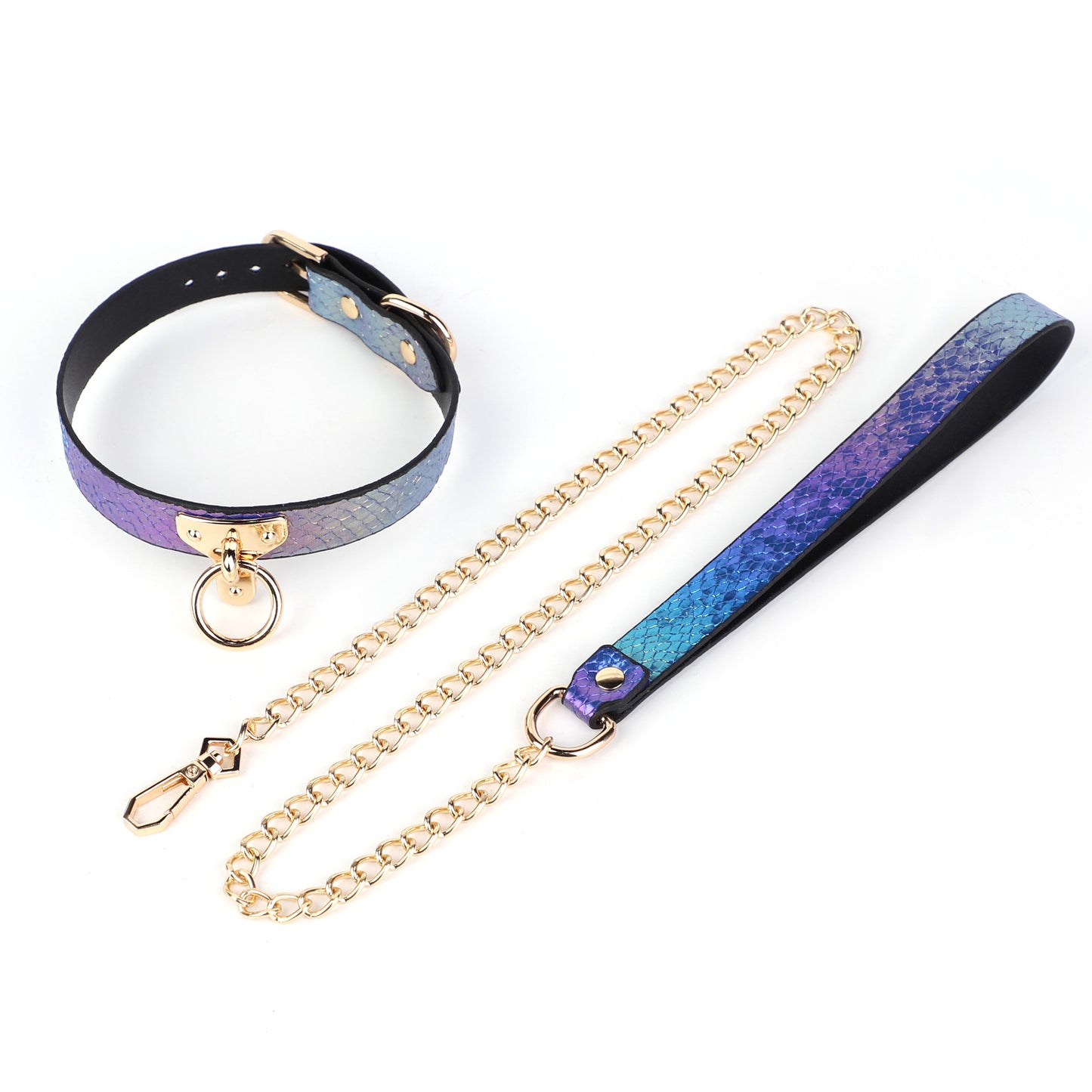 Luxurious Purple Mother-of-Pearl Snake Pattern Collar