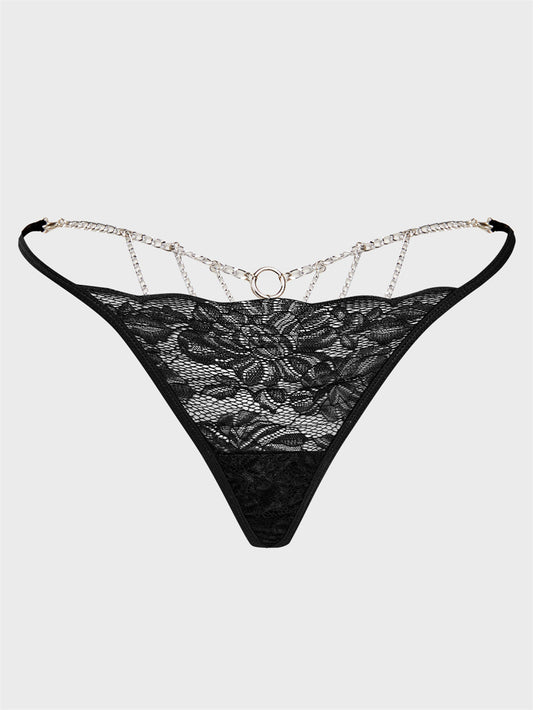 Midnight Glimmer Lace String Panty