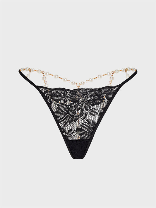 Midnight Pearl Chain Lace Panty