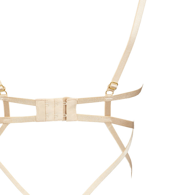 Pearl Beige Lace Cutout Bodysuit