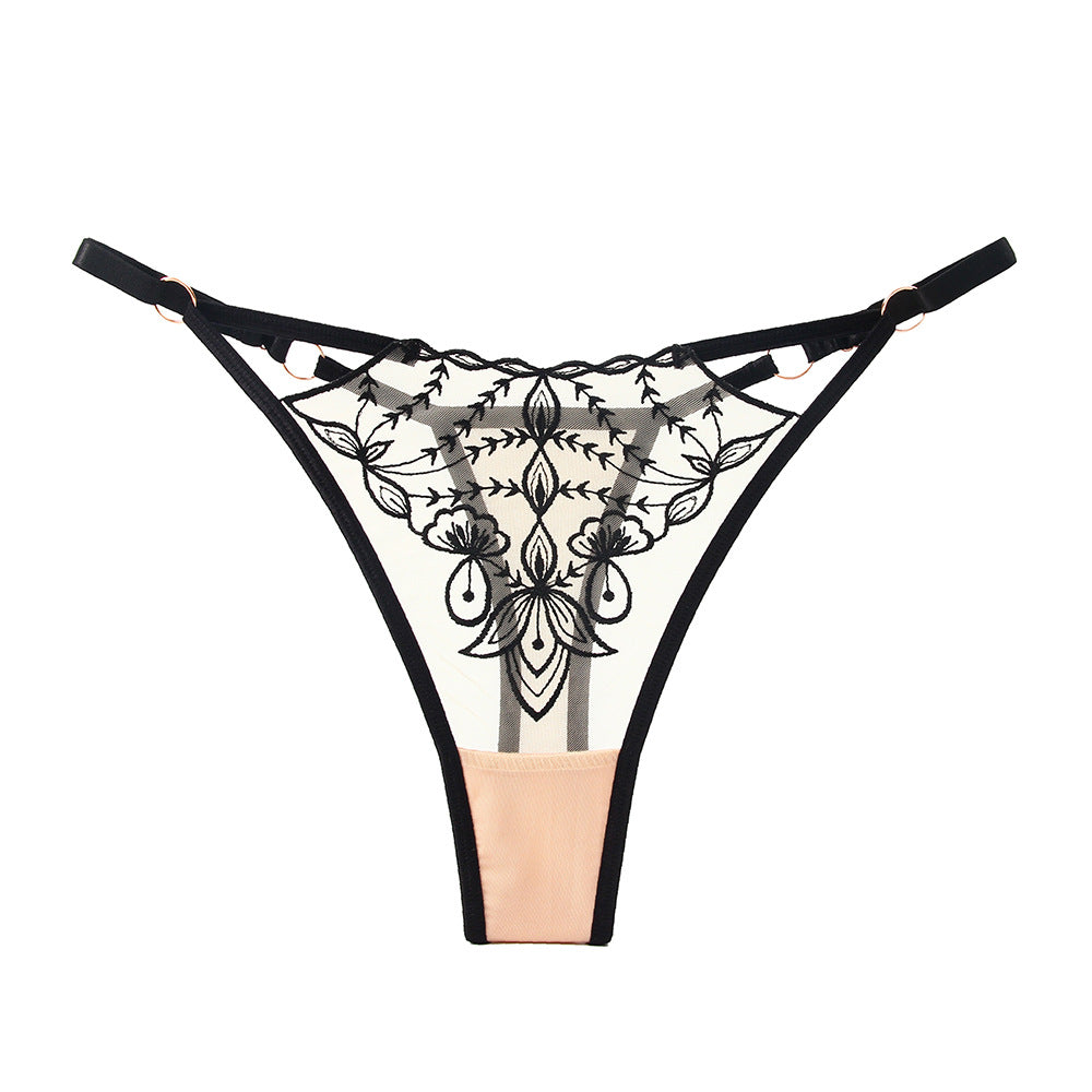 Embroidered Sheer Beauty Thong Panty