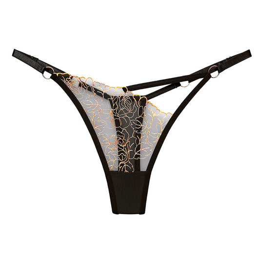 Golden Roses Delight Thong Panty
