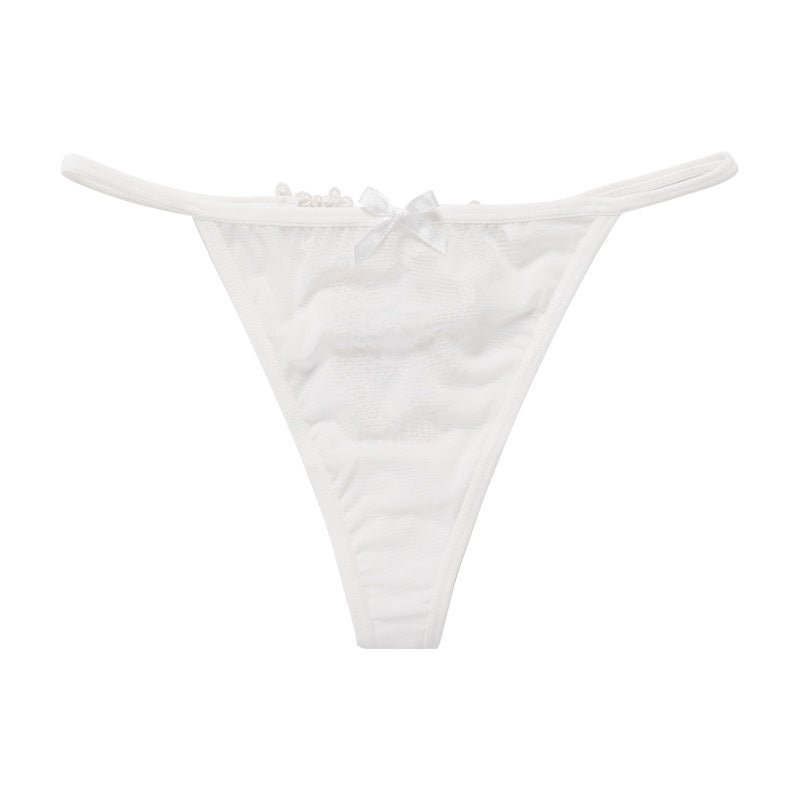 Lace Elegance Semi-Sheer Thong Panty