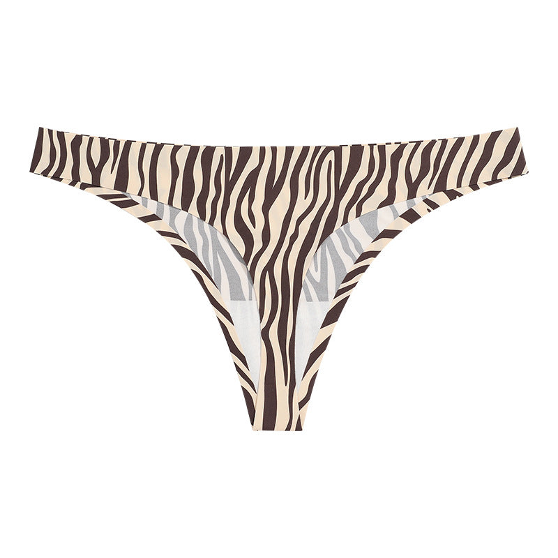 Sensual Animal Print Medium Rise Thong Panty