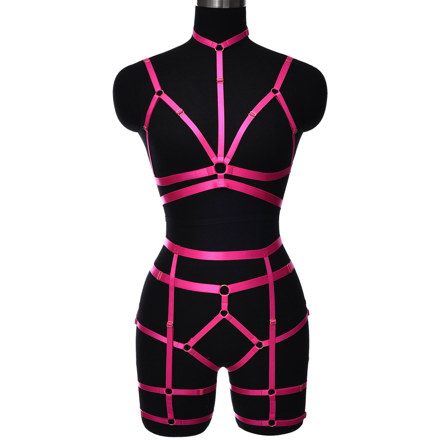 Lustrous Allure 2-Piece Crotchless Lingerie Set