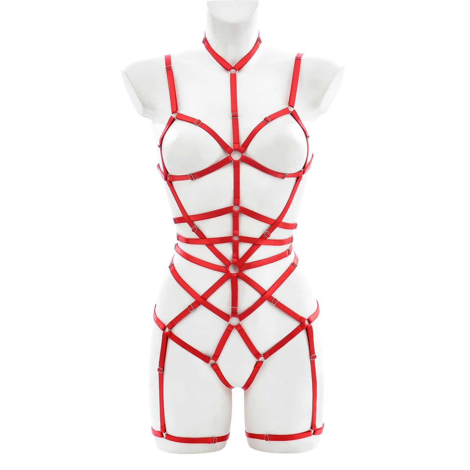 Lustrous Temptation Straps-Harness Bodysuit