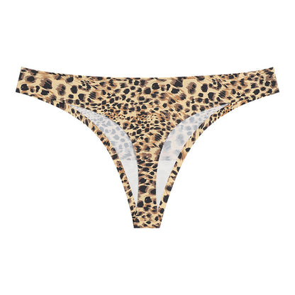 Sensual Animal Print Medium Rise Thong Panty