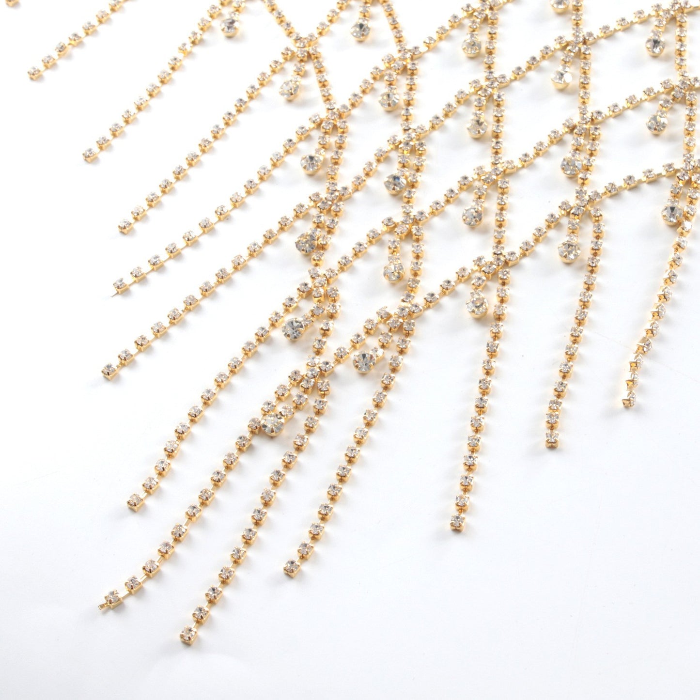 Diamond Drape Rhinestone Body Chain Top