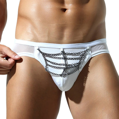White Chain Veil Mesh Briefs mooods