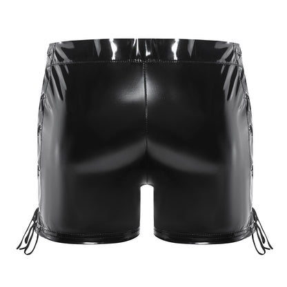 Gloss Vinyl Lace-Up Men’s Shorts mooods
