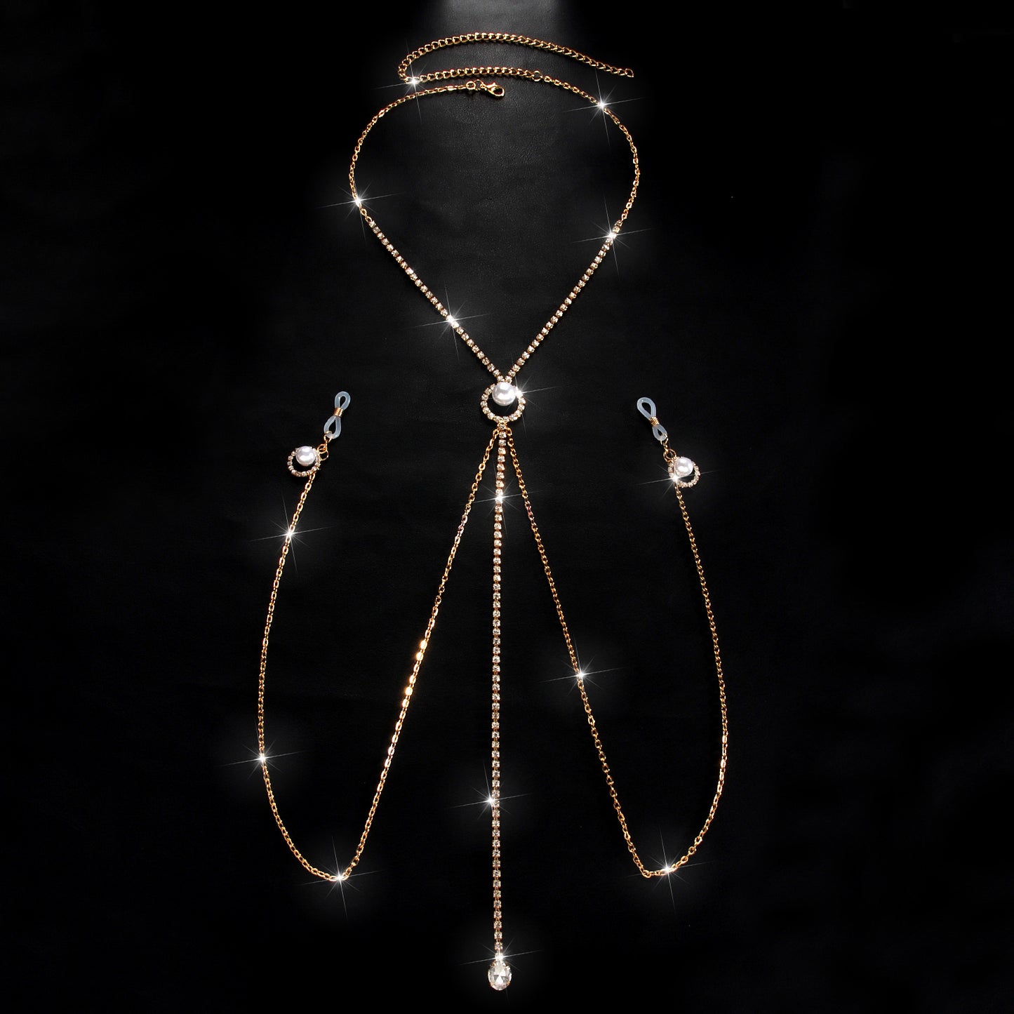 Celestial Pearls Body Chain with Nipple Jewelry
