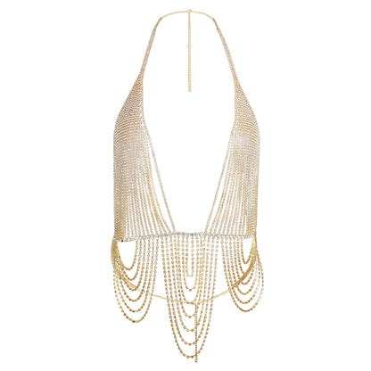 Glamour Drape Rhinestone Body Chain mooods