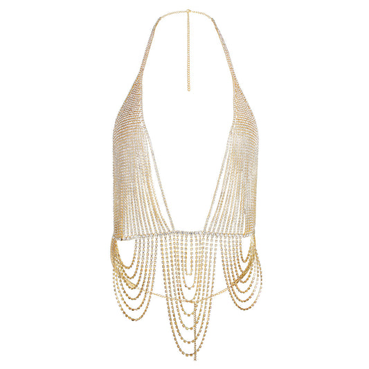 Glamour Drape Rhinestone Body Chain mooods