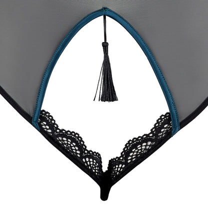 Midnight Tassel Crotchless Bodysuit
