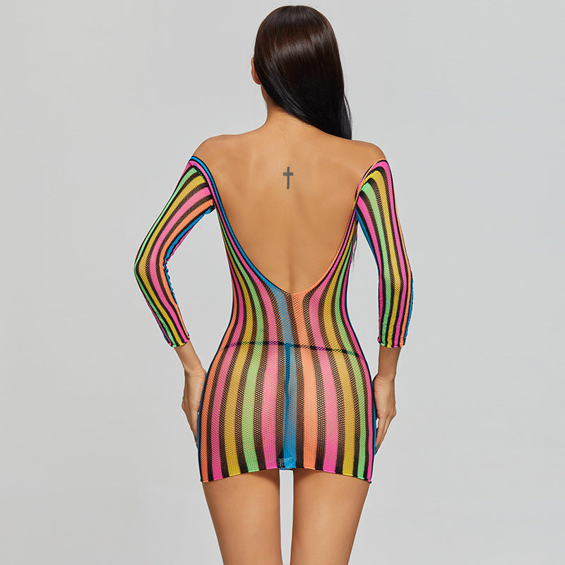 Prism Wave Mesh Mini Dress mooods