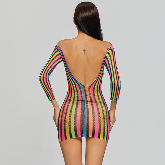 Prism Wave Mesh Mini Dress mooods