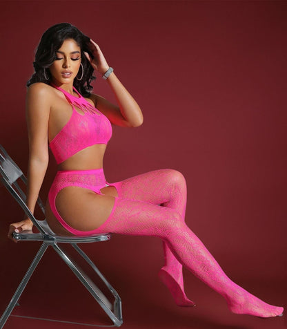 Luxe Cutout Lace Garter Bodystocking mooods