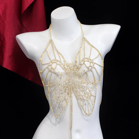 Crystal Butterfly Body Chain Top mooods