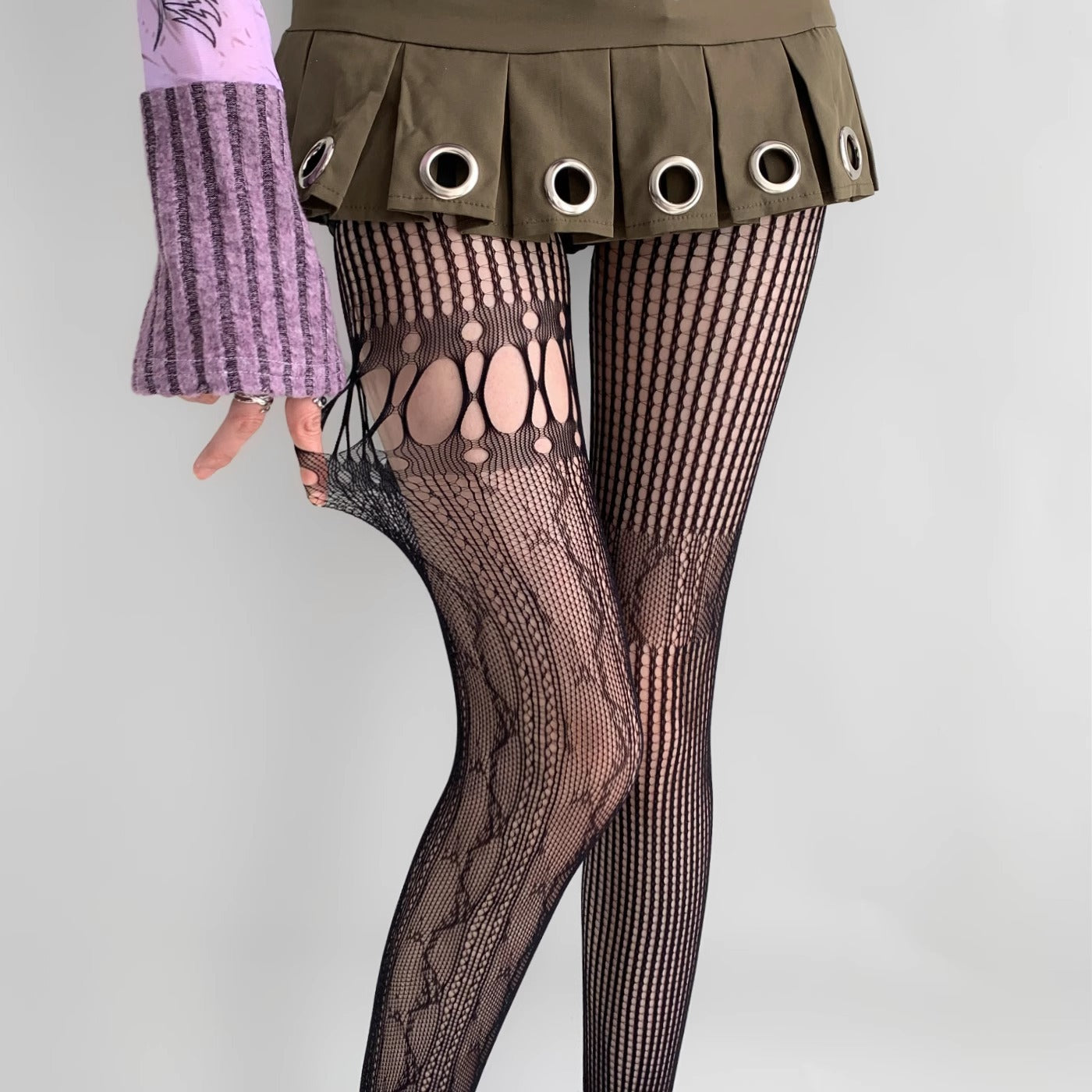 Lattice Allure Patterned Tights mooods