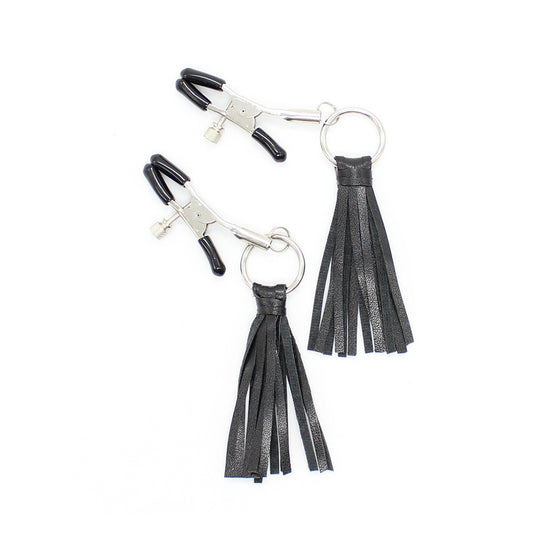 Leather Fringe Nipple Clamps