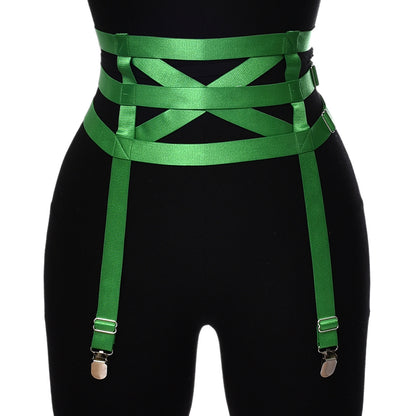 Satin Waist Harness Garter Belt