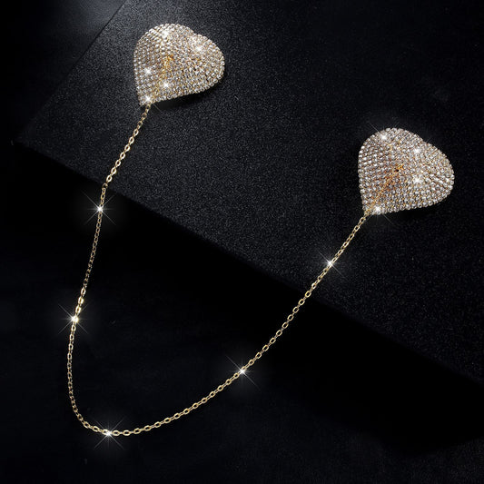 Crystal Heart Charm Nipple Covers