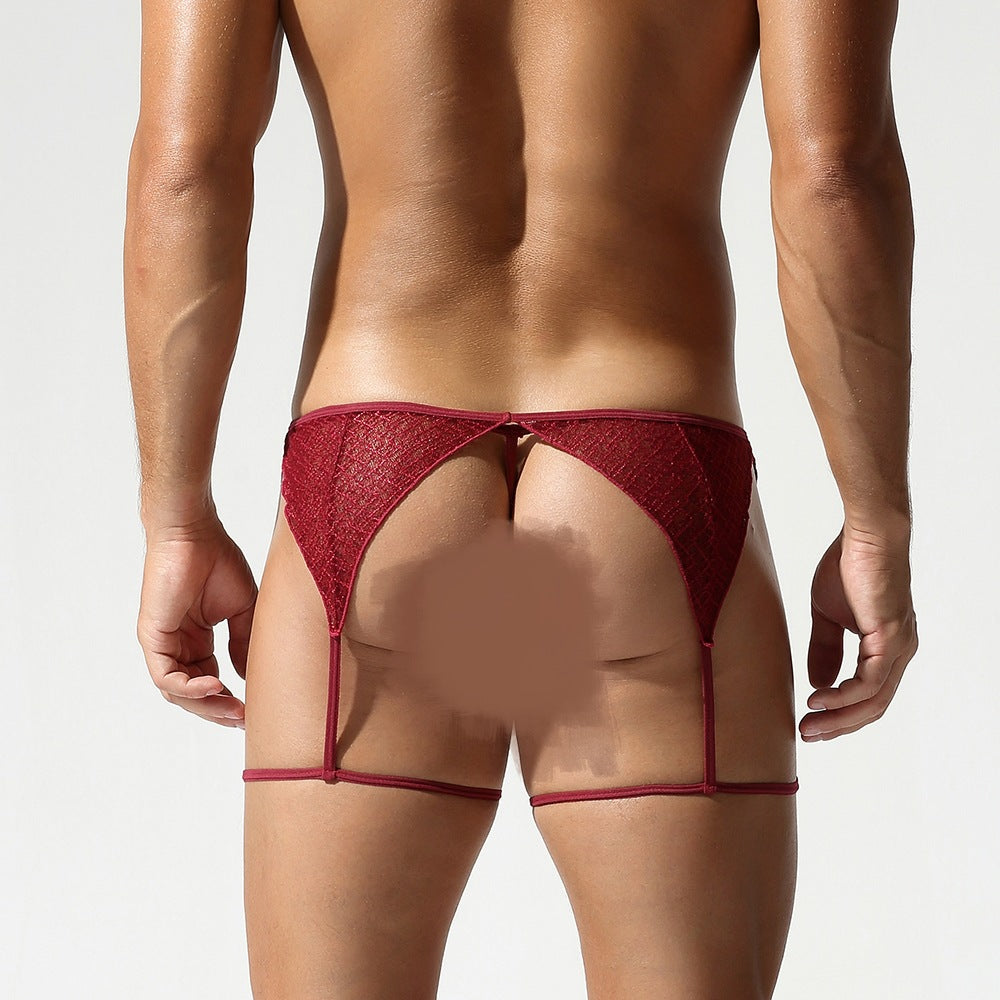 Lace Frame Garter Jock — Crimson Edition mooods