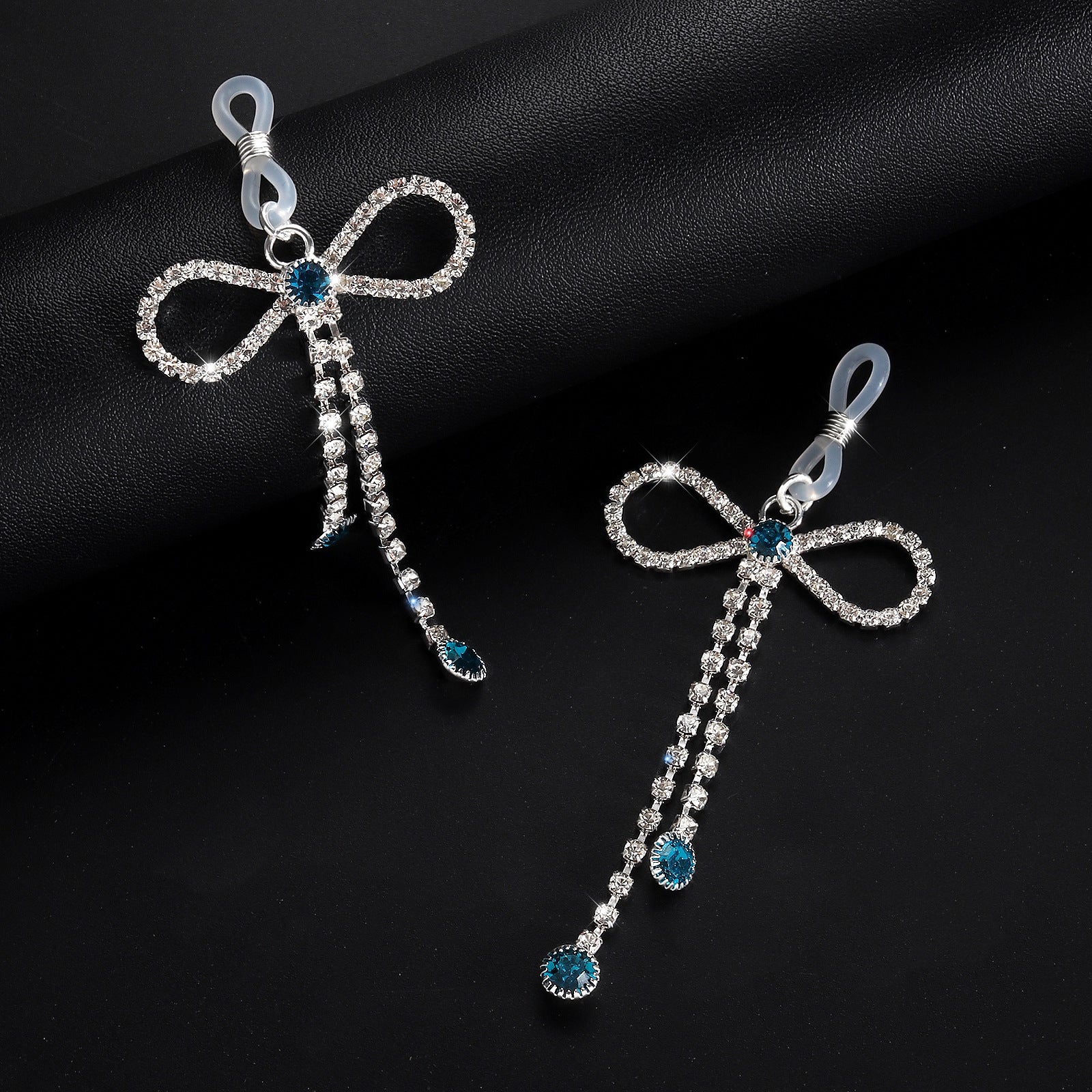 Crystal Bow Nipple Jewelry Clips with Gem Drops