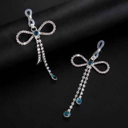Crystal Bow Nipple Jewelry Clips with Gem Drops