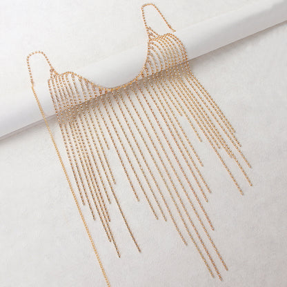 Diamond Fringe Rhinestone Bra & Skirt Set