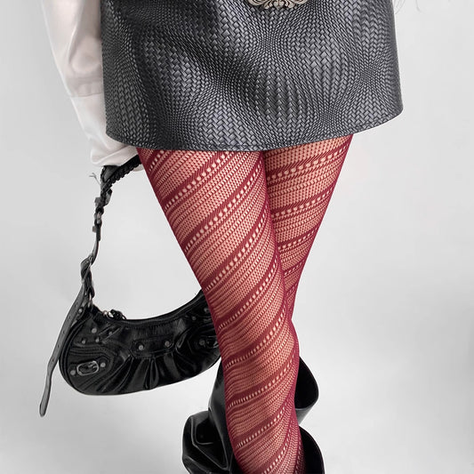 Diagonal Whisper Patterned Tights mooods