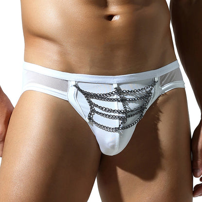 White Chain Veil Mesh Briefs mooods